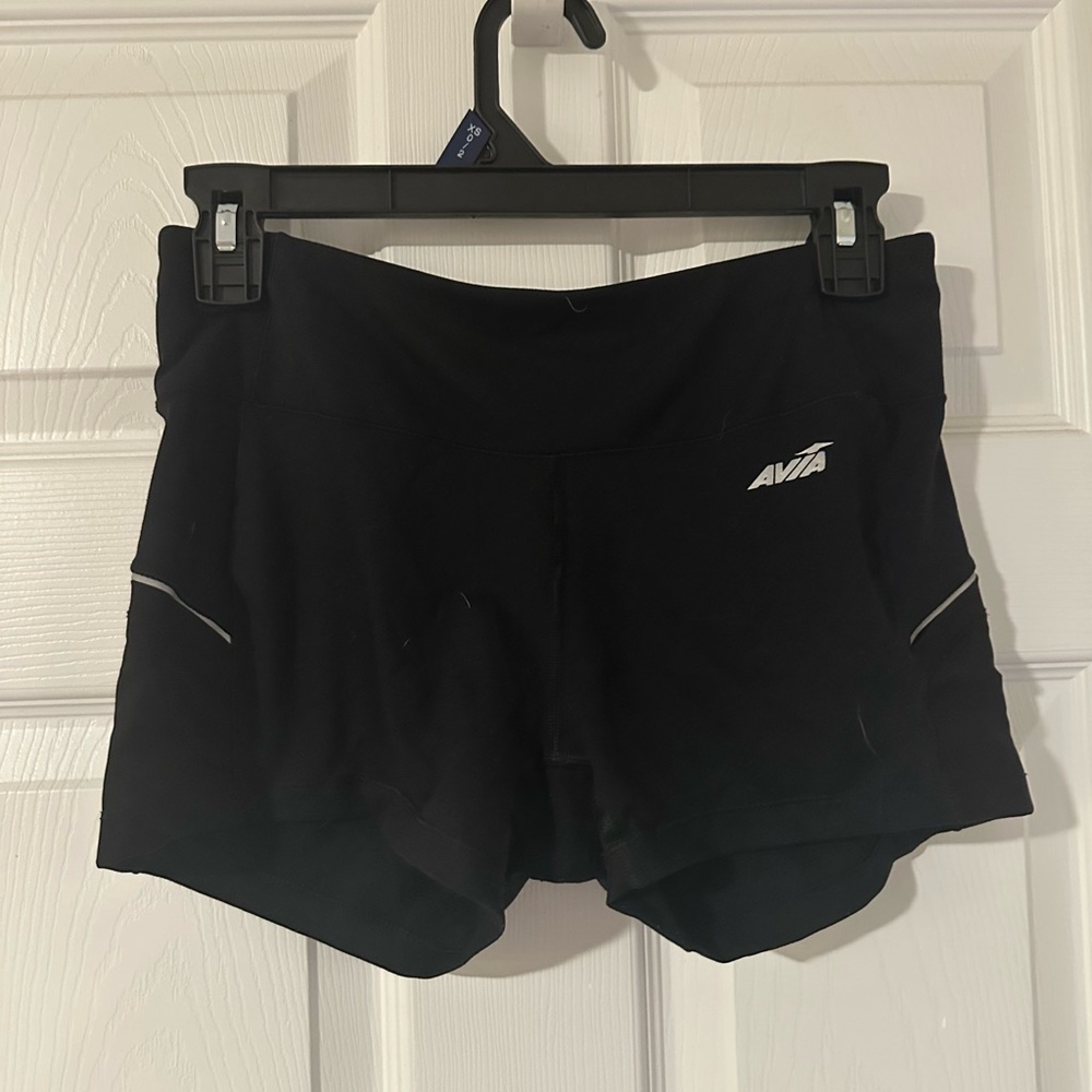 Avia Black Athletic Shorts with Reflective Trim